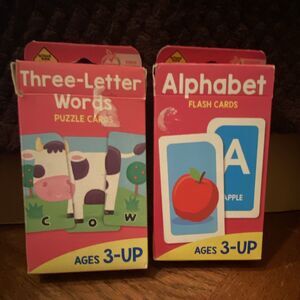 Flash Cards- School Zone Alphabet & Three-Letter Words Puzzle Cards Set Ages 3+